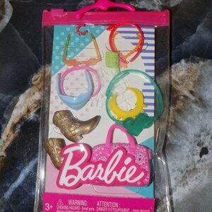 Barbie Doll Accessories: Storytelling Pack- Bag, Mask, Jewelry, Boots NEW